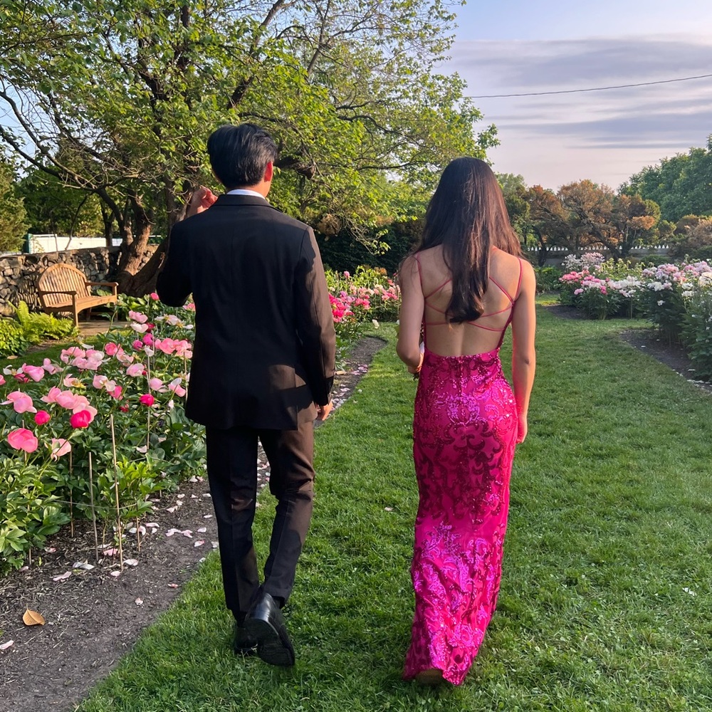 Windsor pink maxi mermaid prom dress